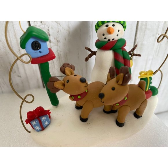 Christmas Figurine, Handmade vintage Reindeer Santa Was Sleigh - Picture 13 of 13